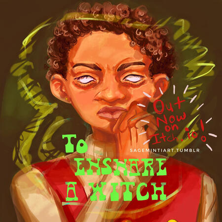 Alternate promo art of warlock Silas, main character of my horror visual novel To Ensnare a Witch.