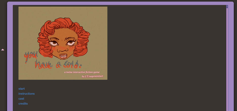 you have a cold. menu screen